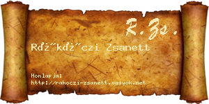 Rákóczi Zsanett névjegykártya